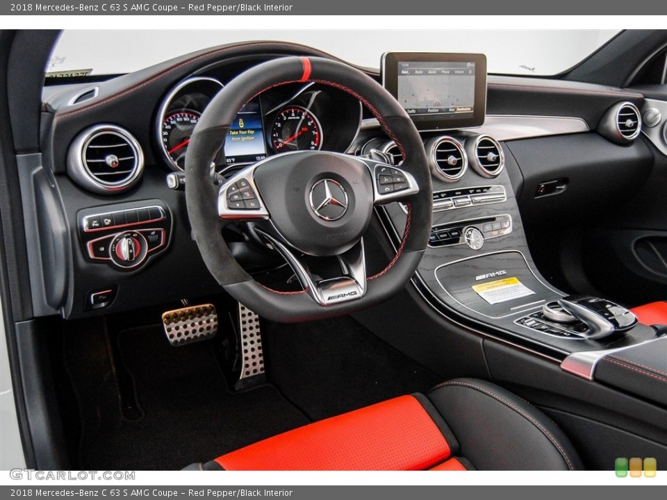 Red Pepper/Black Interior Dashboard for the 2018 Mercedes-Benz C 63 S AMG Coupe #123567037