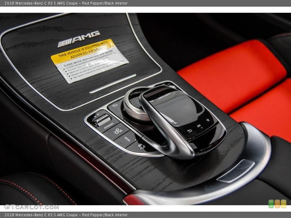 Red Pepper/Black Interior Controls for the 2018 Mercedes-Benz C 63 S AMG Coupe #123567061