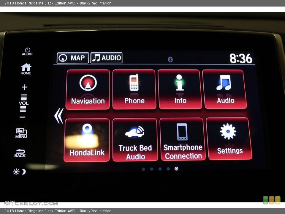 Black/Red Interior Controls for the 2018 Honda Ridgeline Black Edition AWD #123570691