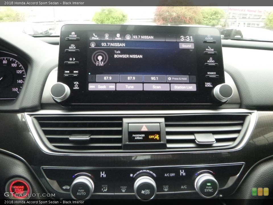 Black Interior Controls for the 2018 Honda Accord Sport Sedan #123570952