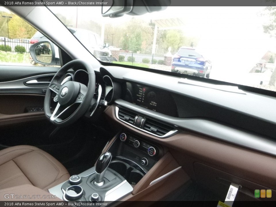 Black/Chocolate Interior Dashboard for the 2018 Alfa Romeo Stelvio Sport AWD #123573100