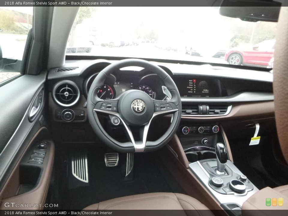 Black/Chocolate Interior Dashboard for the 2018 Alfa Romeo Stelvio Sport AWD #123573139