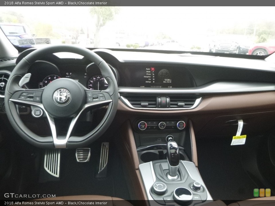Black/Chocolate Interior Dashboard for the 2018 Alfa Romeo Stelvio Sport AWD #123573166