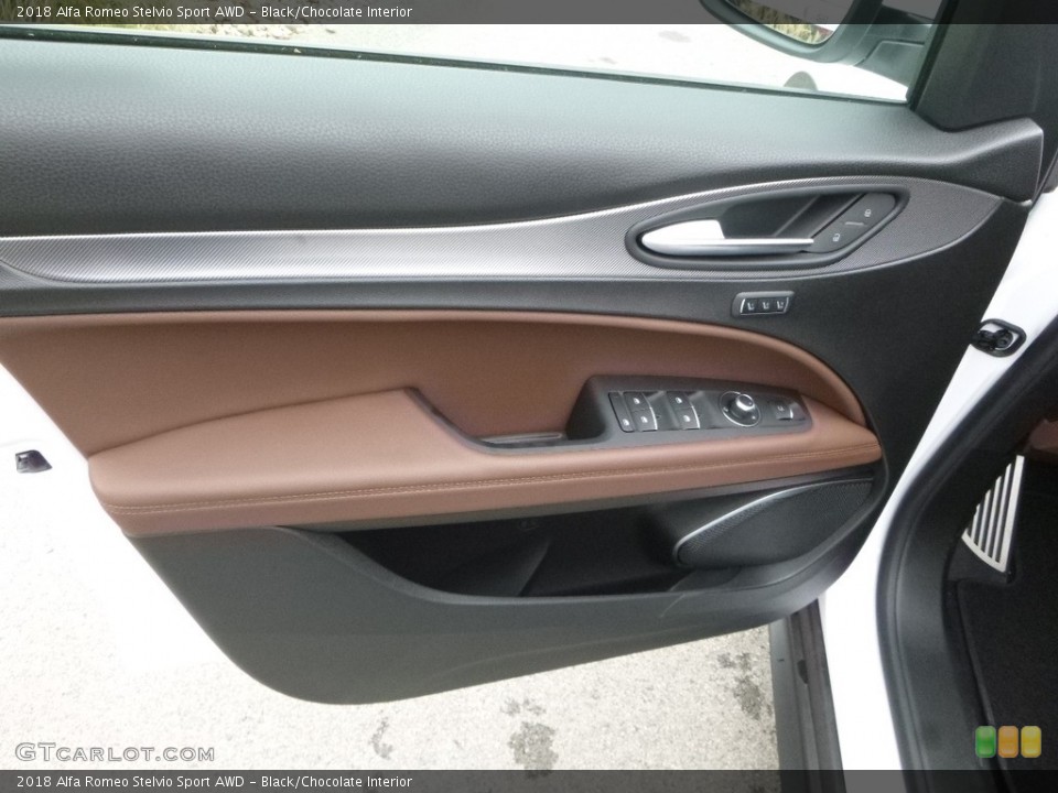 Black/Chocolate Interior Door Panel for the 2018 Alfa Romeo Stelvio Sport AWD #123573193