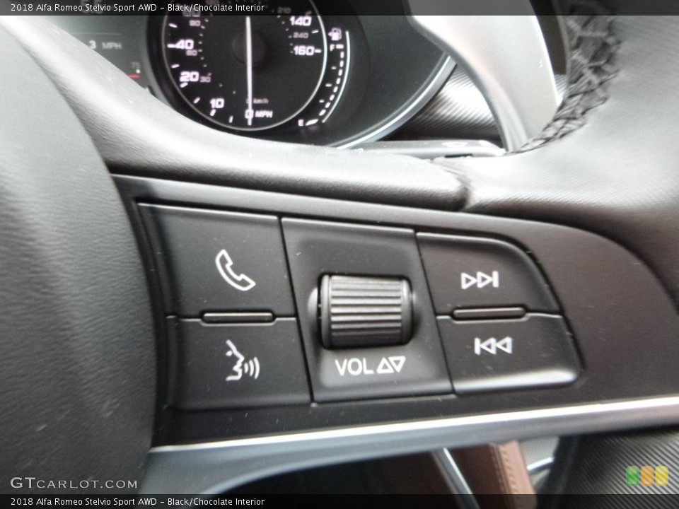 Black/Chocolate Interior Controls for the 2018 Alfa Romeo Stelvio Sport AWD #123573388