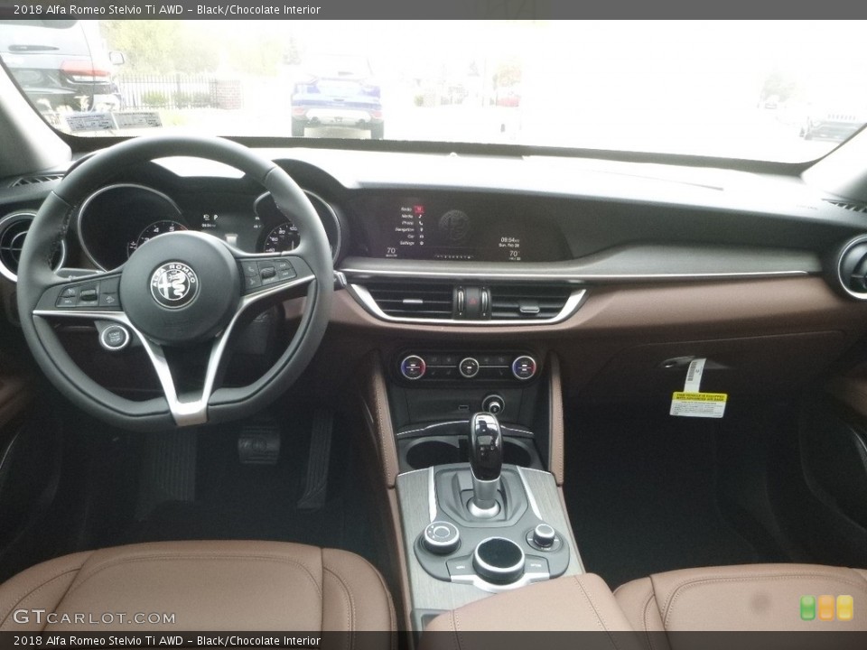 Black/Chocolate Interior Dashboard for the 2018 Alfa Romeo Stelvio Ti AWD #123574692