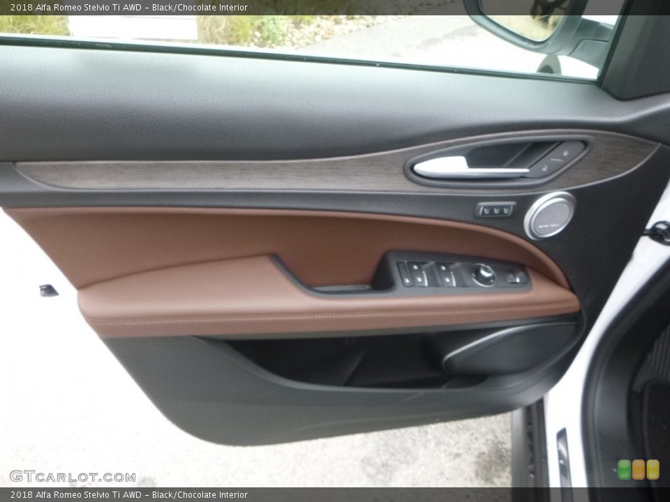 Black/Chocolate Interior Door Panel for the 2018 Alfa Romeo Stelvio Ti AWD #123574714