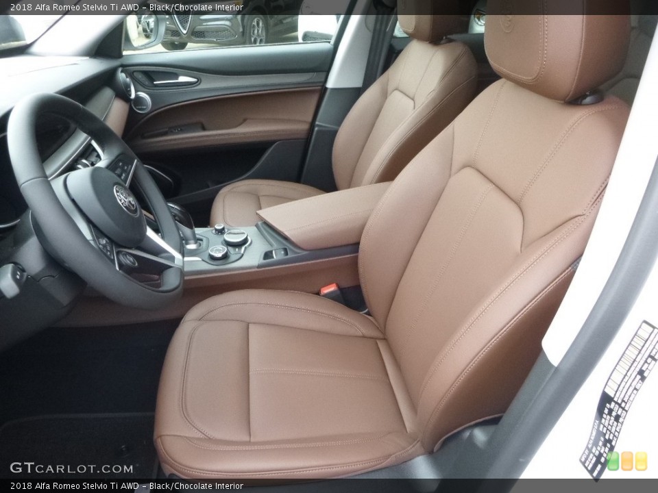 Black/Chocolate Interior Front Seat for the 2018 Alfa Romeo Stelvio Ti AWD #123574738