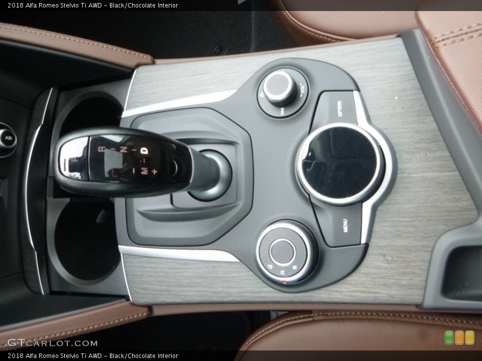 Black/Chocolate Interior Transmission for the 2018 Alfa Romeo Stelvio Ti AWD #123574981