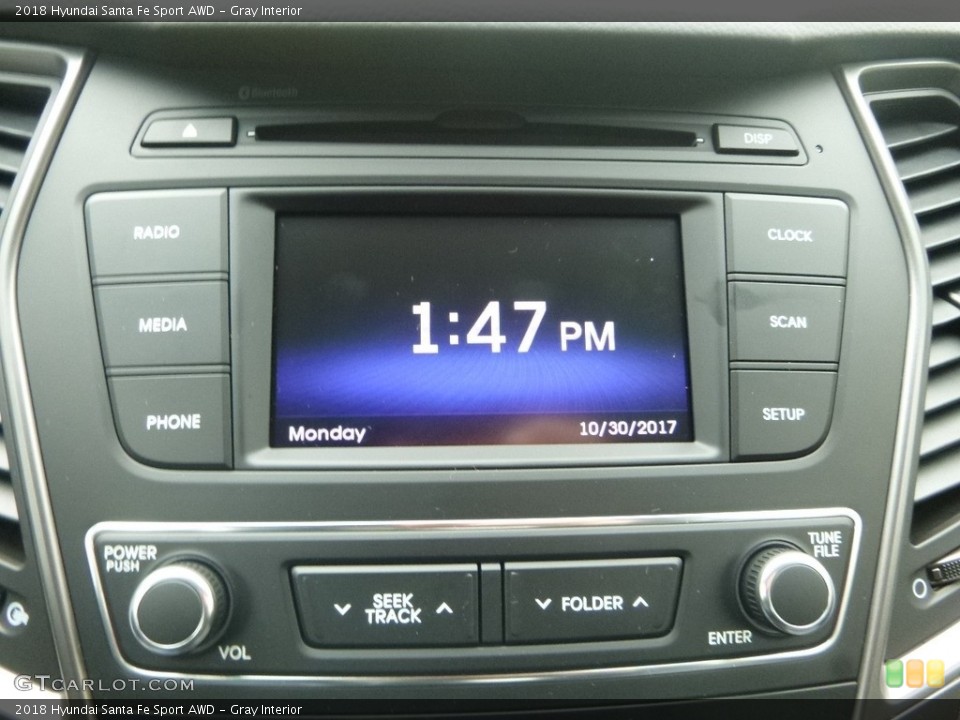 Gray Interior Controls for the 2018 Hyundai Santa Fe Sport AWD #123575089