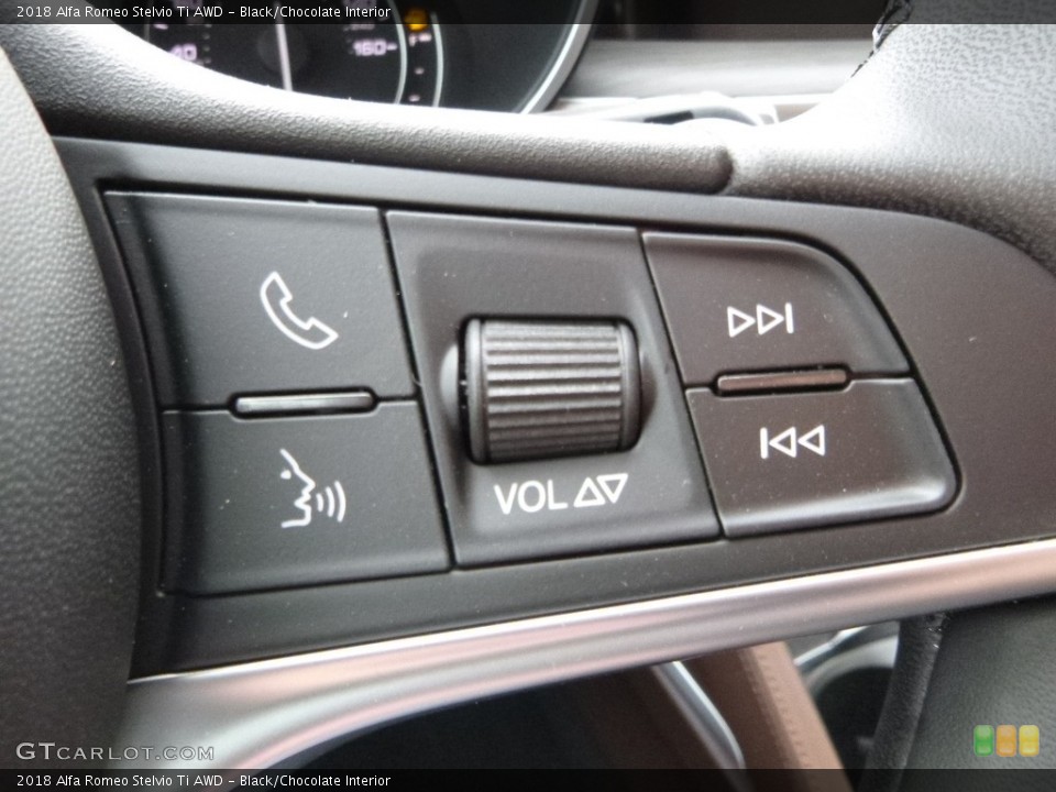 Black/Chocolate Interior Controls for the 2018 Alfa Romeo Stelvio Ti AWD #123575611