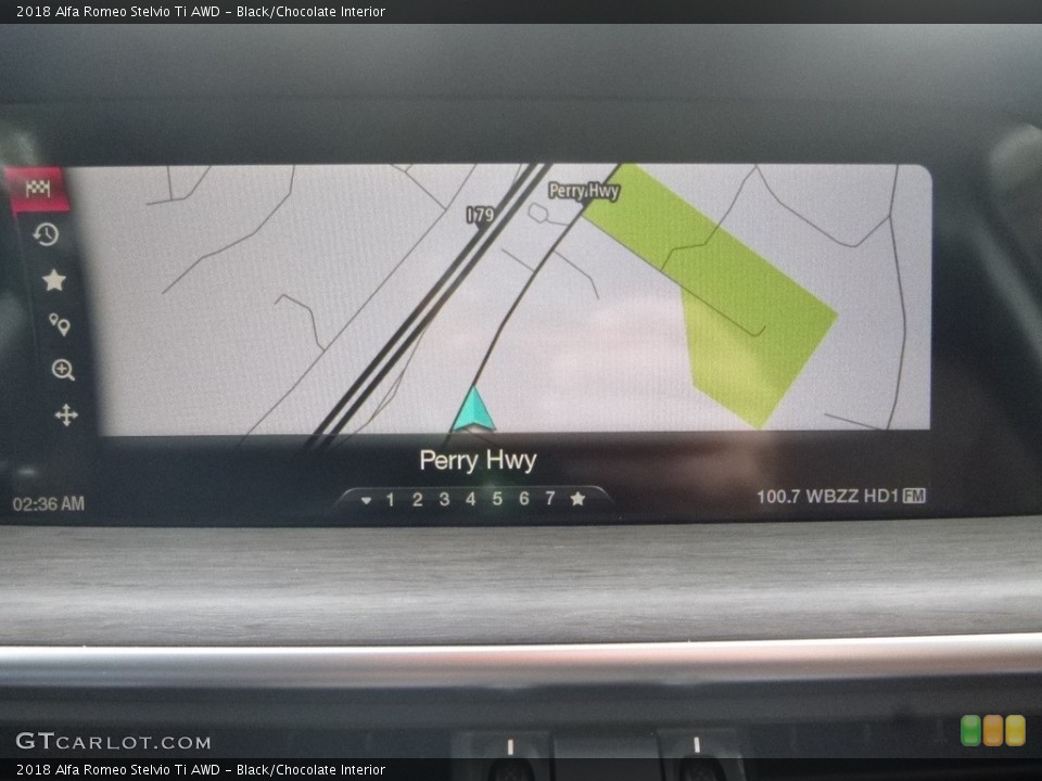 Black/Chocolate Interior Navigation for the 2018 Alfa Romeo Stelvio Ti AWD #123575659