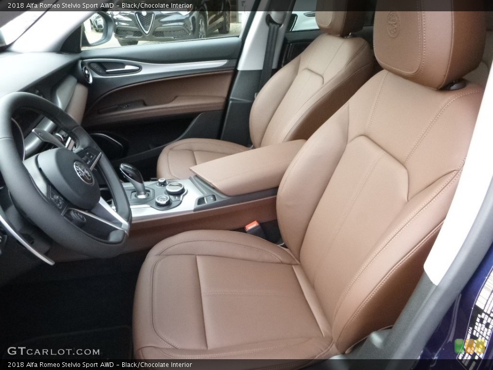 Black/Chocolate Interior Photo for the 2018 Alfa Romeo Stelvio Sport AWD #123576199