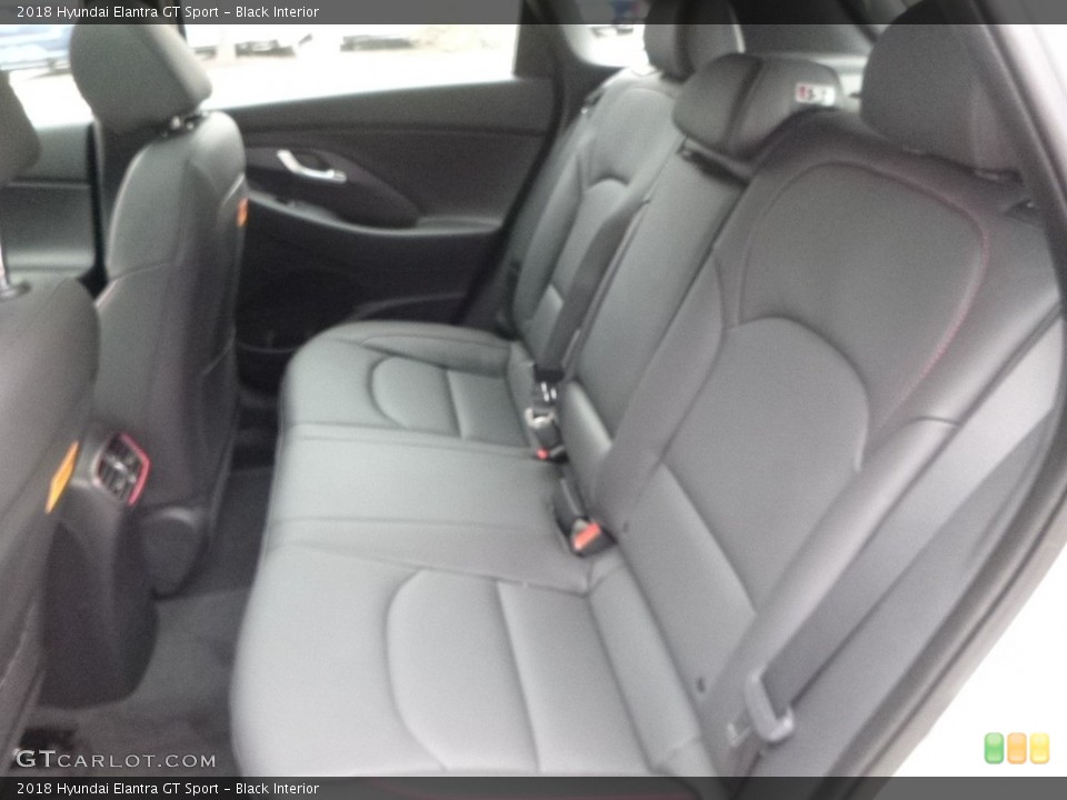 Black Interior Rear Seat for the 2018 Hyundai Elantra GT Sport #123576742