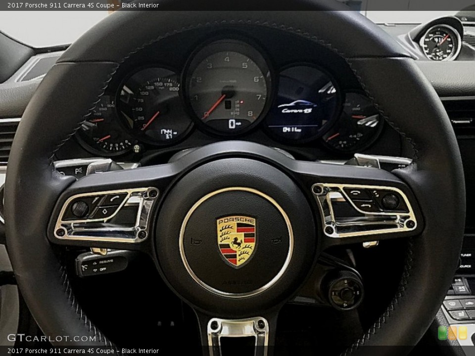 Black Interior Steering Wheel for the 2017 Porsche 911 Carrera 4S Coupe #123588130