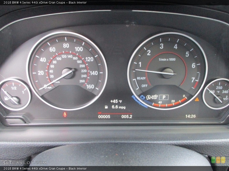 Black Interior Gauges for the 2018 BMW 4 Series 440i xDrive Gran Coupe #123592814