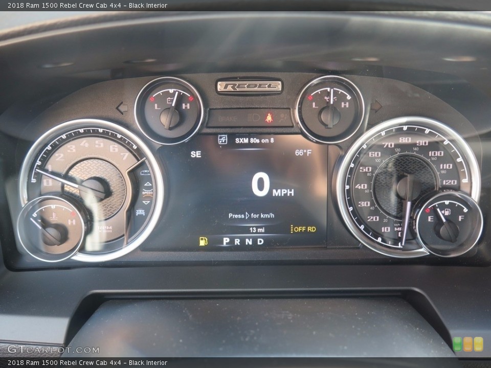 Black Interior Gauges for the 2018 Ram 1500 Rebel Crew Cab 4x4 #123598013