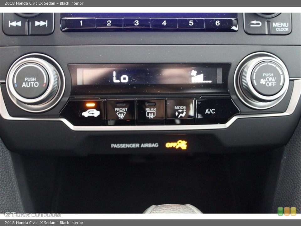 Black Interior Controls for the 2018 Honda Civic LX Sedan #123598181
