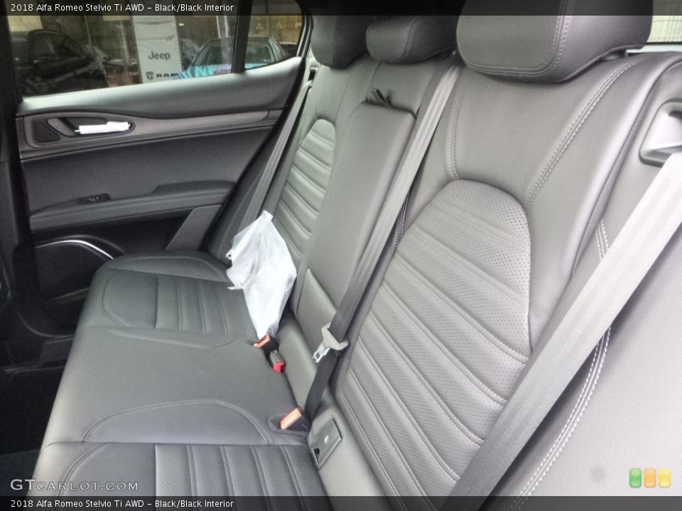 Black/Black Interior Rear Seat for the 2018 Alfa Romeo Stelvio Ti AWD #123621898