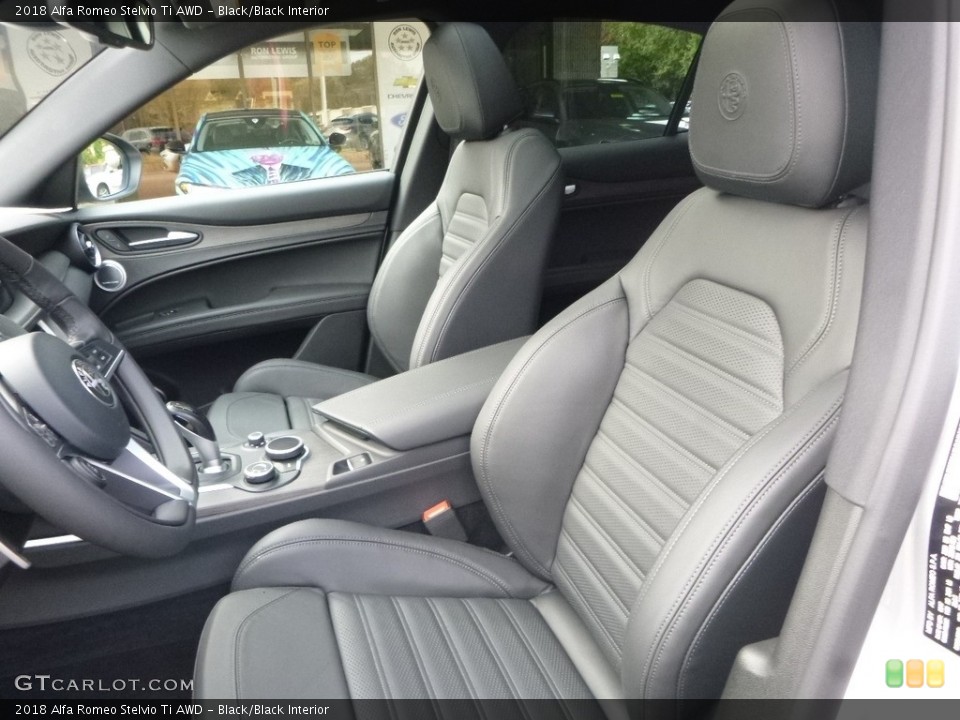 Black/Black Interior Front Seat for the 2018 Alfa Romeo Stelvio Ti AWD #123621997