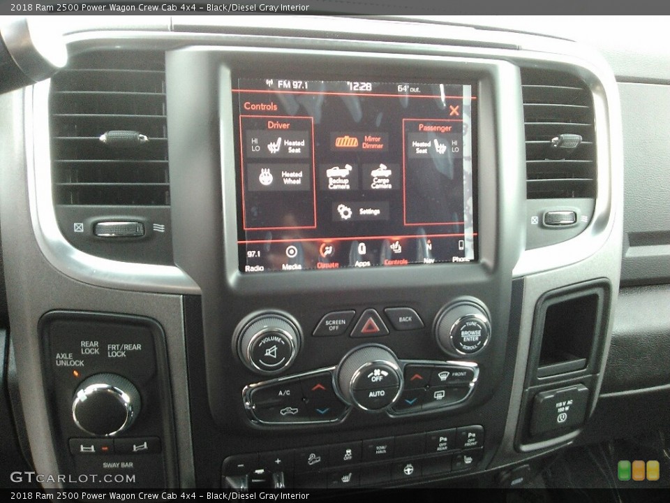 Black/Diesel Gray Interior Controls for the 2018 Ram 2500 Power Wagon Crew Cab 4x4 #123632545