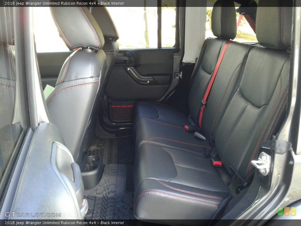 Black Interior Rear Seat for the 2018 Jeep Wrangler Unlimited Rubicon Recon 4x4 #123641014