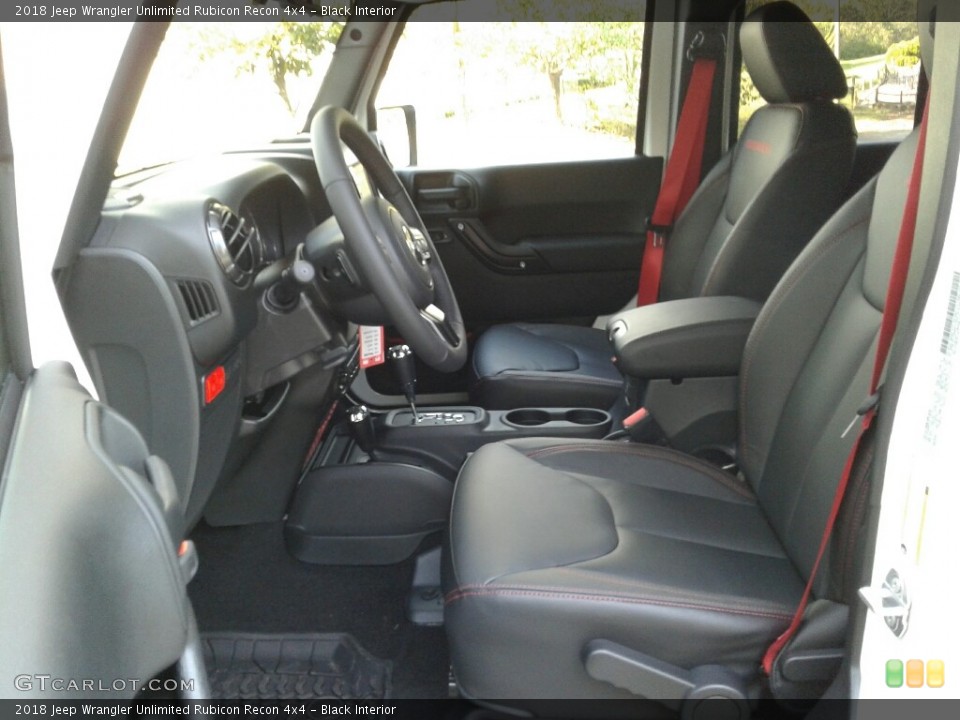 Black Interior Photo for the 2018 Jeep Wrangler Unlimited Rubicon Recon 4x4 #123645304