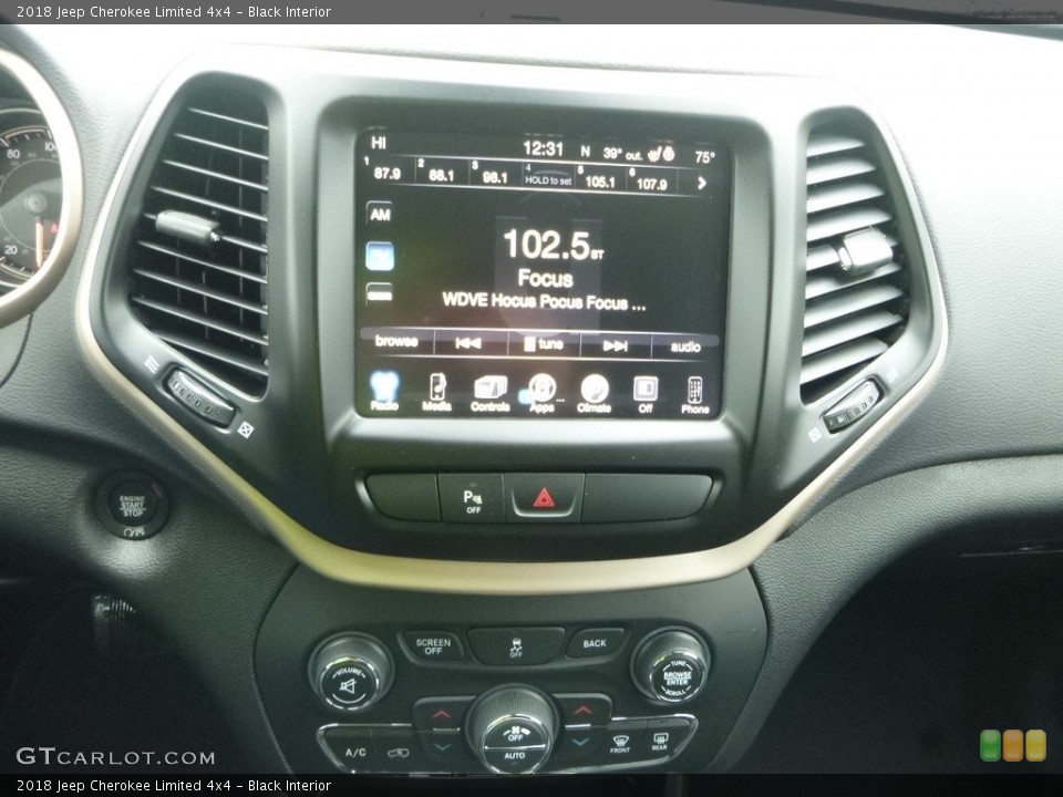 Black Interior Controls for the 2018 Jeep Cherokee Limited 4x4 #123649939