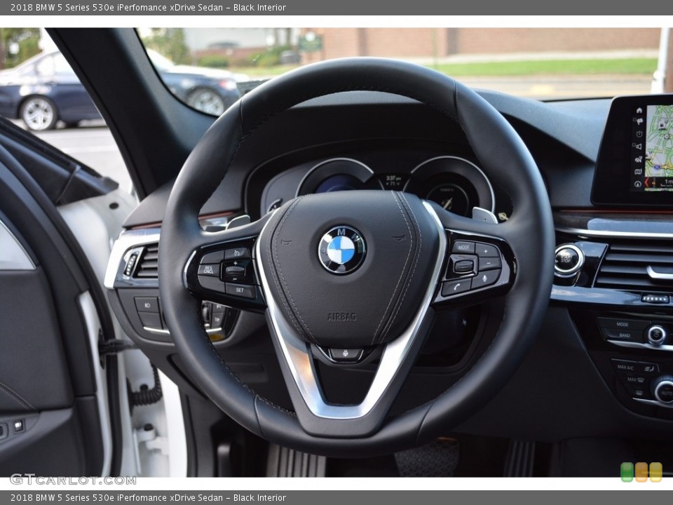 Black Interior Steering Wheel for the 2018 BMW 5 Series 530e iPerfomance xDrive Sedan #123651787