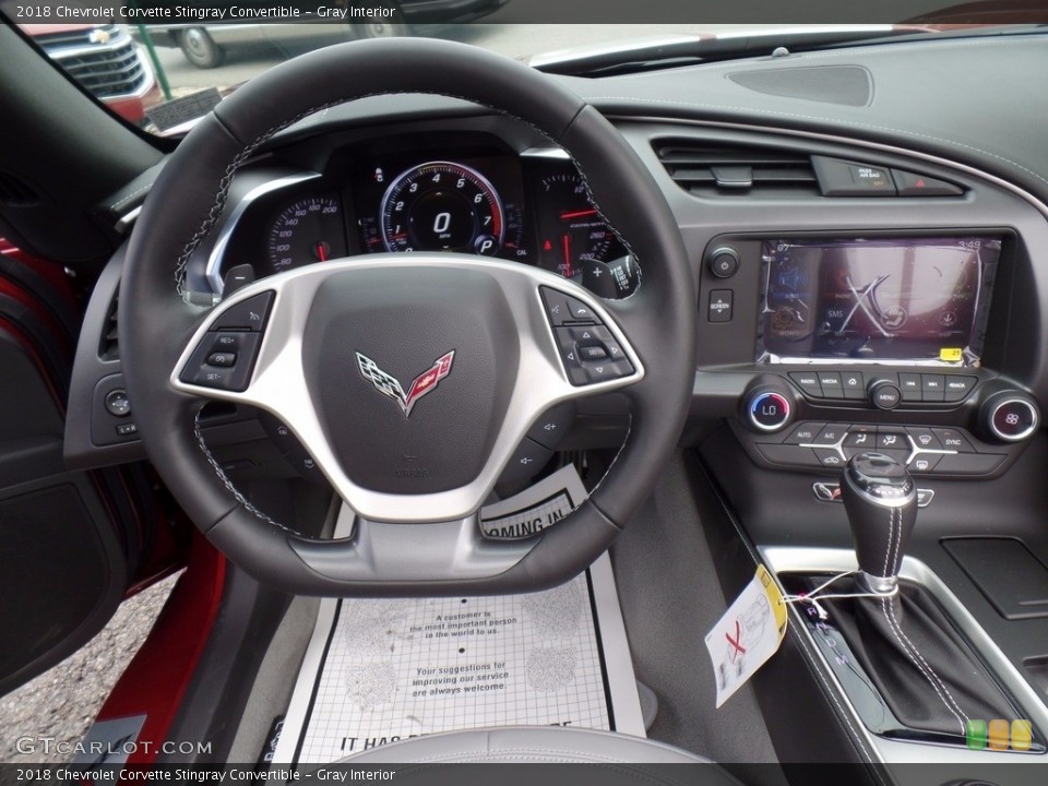 Gray Interior Dashboard for the 2018 Chevrolet Corvette Stingray Convertible #123657163