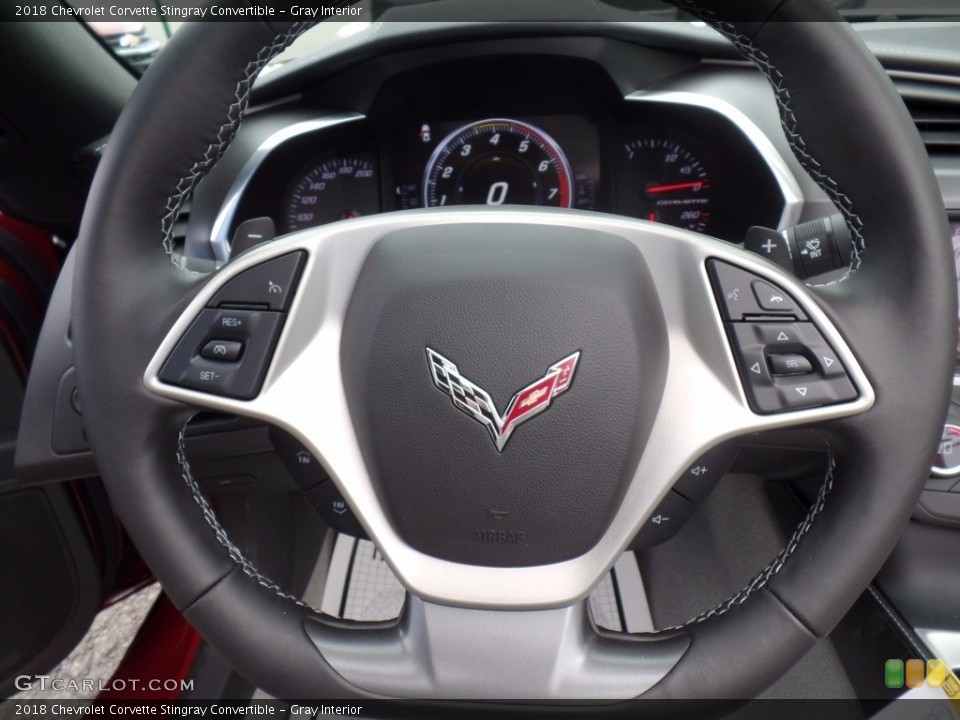 Gray Interior Steering Wheel for the 2018 Chevrolet Corvette Stingray Convertible #123657184