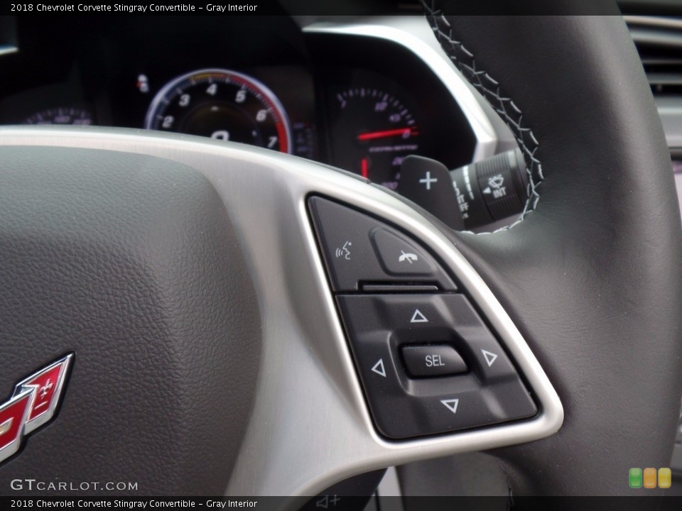 Gray Interior Controls for the 2018 Chevrolet Corvette Stingray Convertible #123657202
