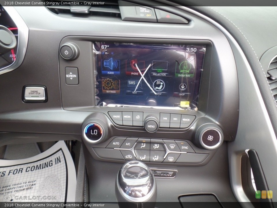 Gray Interior Controls for the 2018 Chevrolet Corvette Stingray Convertible #123657286