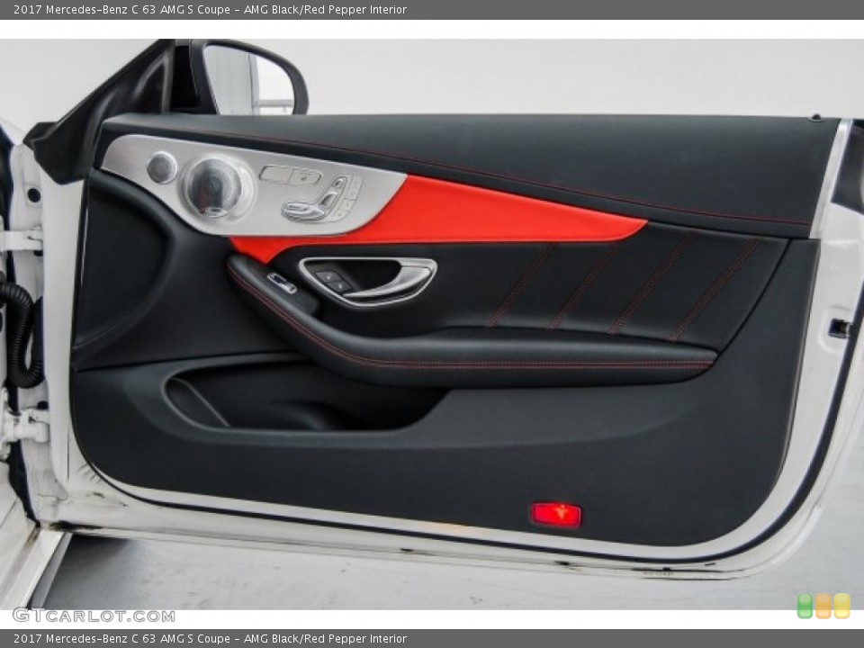 AMG Black/Red Pepper Interior Door Panel for the 2017 Mercedes-Benz C 63 AMG S Coupe #123658336