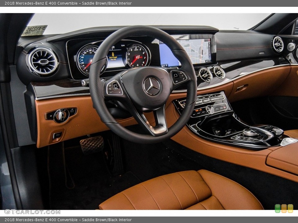Saddle Brown/Black Interior Dashboard for the 2018 Mercedes-Benz E 400 Convertible #123663664