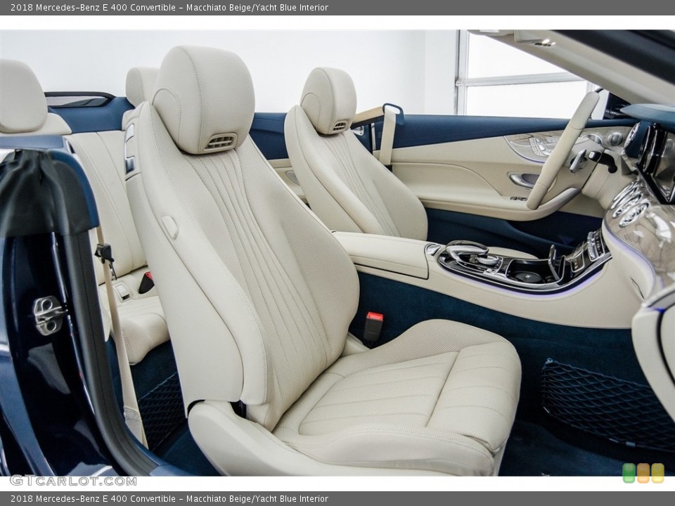 Macchiato Beige/Yacht Blue Interior Photo for the 2018 Mercedes-Benz E 400 Convertible #123663850
