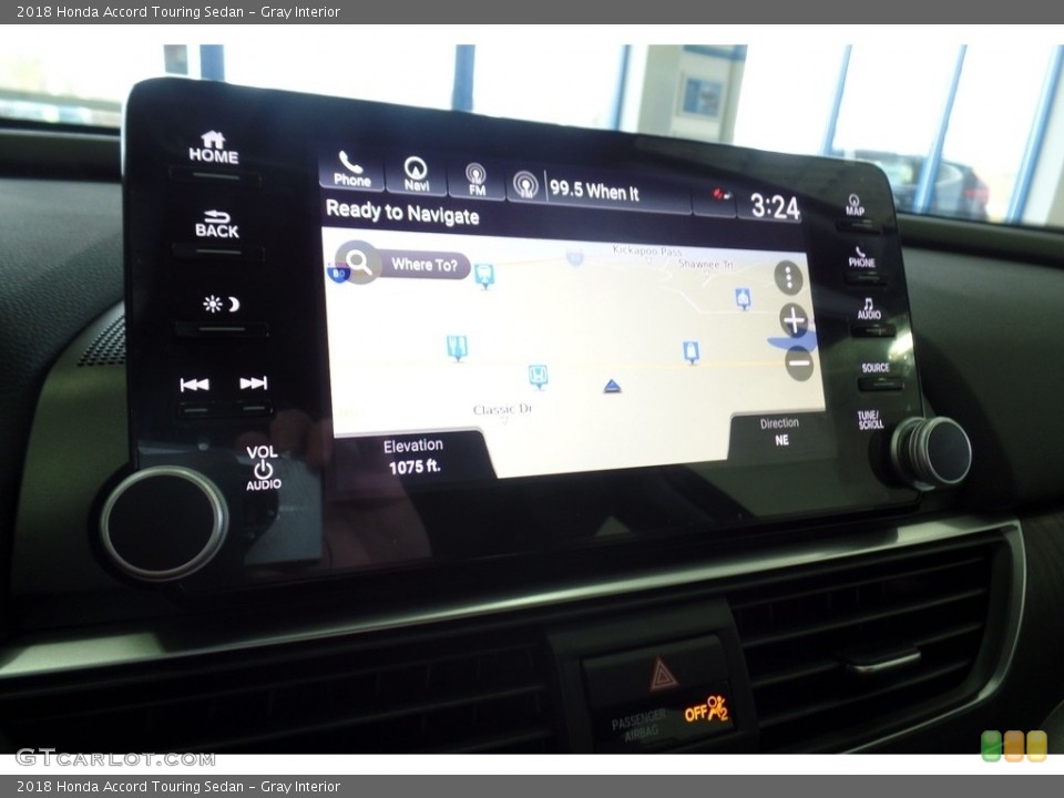 Gray Interior Navigation for the 2018 Honda Accord Touring Sedan #123669797