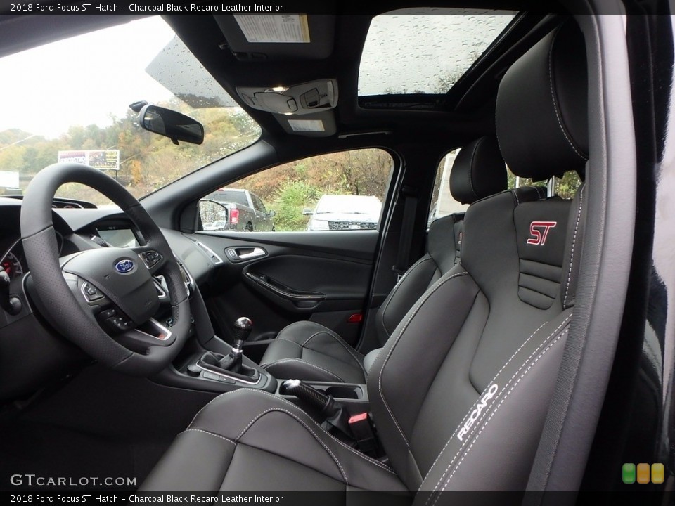 Charcoal Black Recaro Leather Interior Photo for the 2018 Ford Focus ST Hatch #123680993