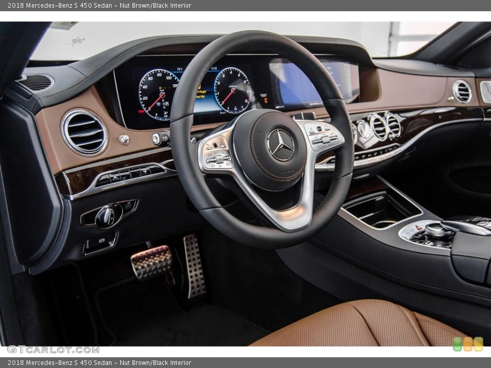 Nut Brown/Black Interior Dashboard for the 2018 Mercedes-Benz S 450 Sedan #123682640