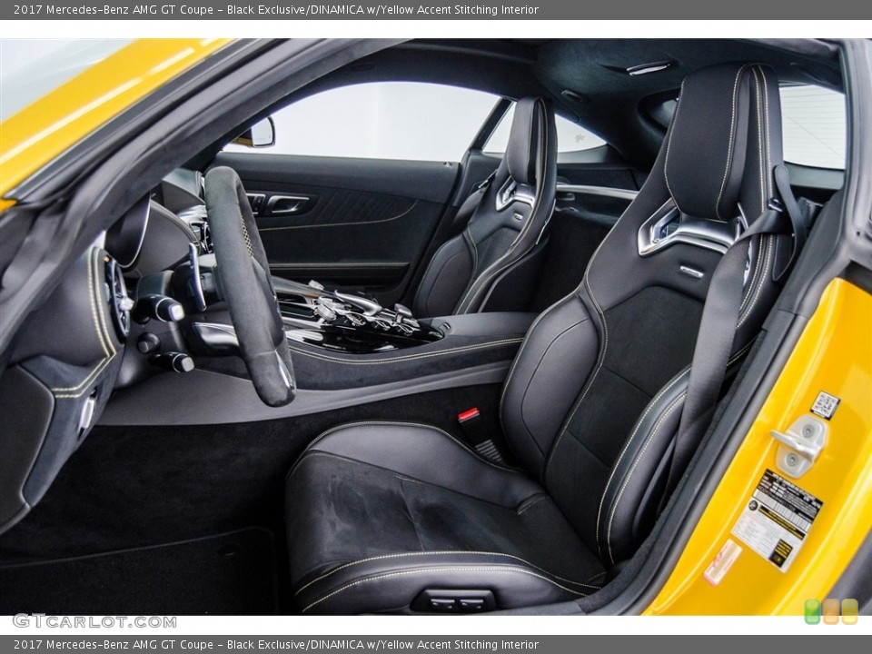 Black Exclusive/DINAMICA w/Yellow Accent Stitching Interior Front Seat for the 2017 Mercedes-Benz AMG GT Coupe #123684026