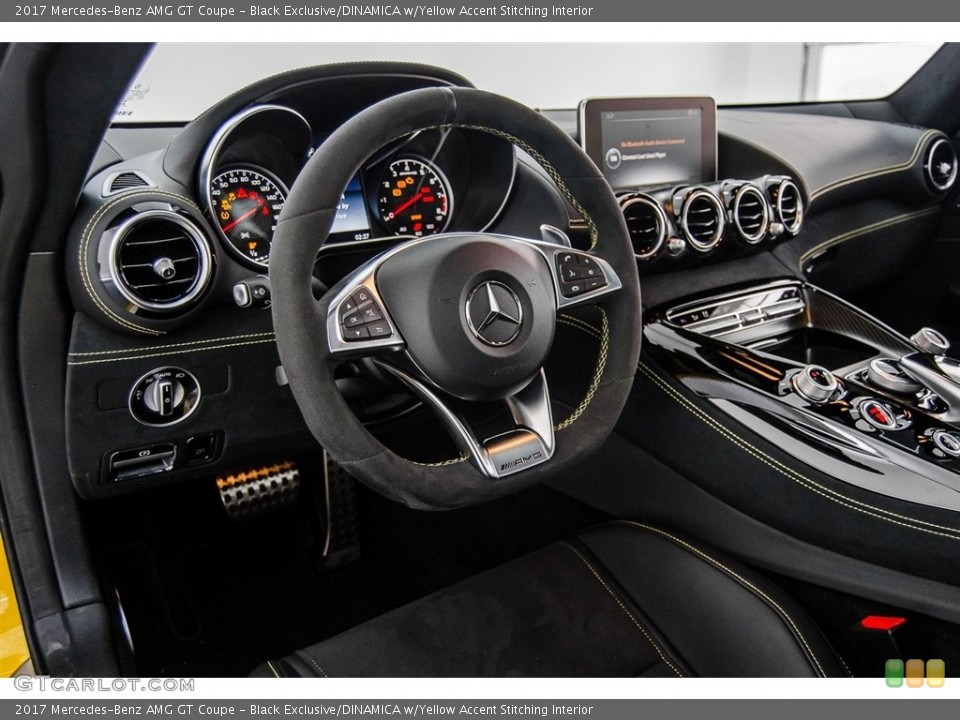 Black Exclusive/DINAMICA w/Yellow Accent Stitching Interior Dashboard for the 2017 Mercedes-Benz AMG GT Coupe #123684182