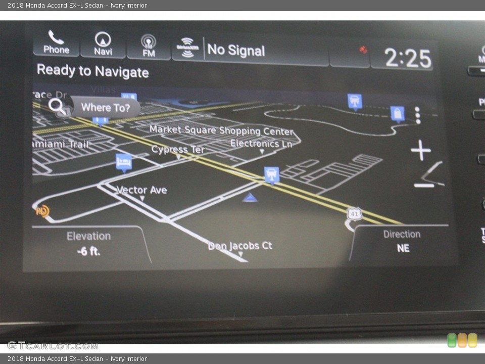 Ivory Interior Navigation for the 2018 Honda Accord EX-L Sedan #123692879