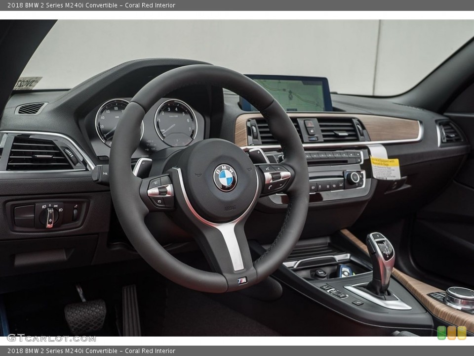 Coral Red Interior Dashboard for the 2018 BMW 2 Series M240i Convertible #123706475