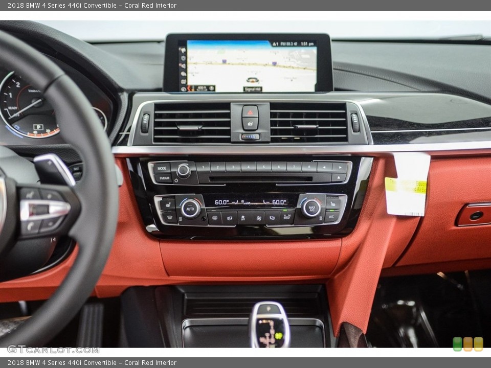 Coral Red Interior Dashboard for the 2018 BMW 4 Series 440i Convertible #123708047