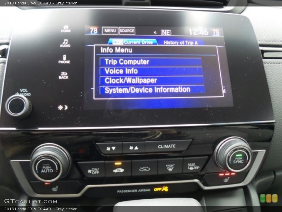 Gray Interior Controls for the 2018 Honda CR-V EX AWD #123728267