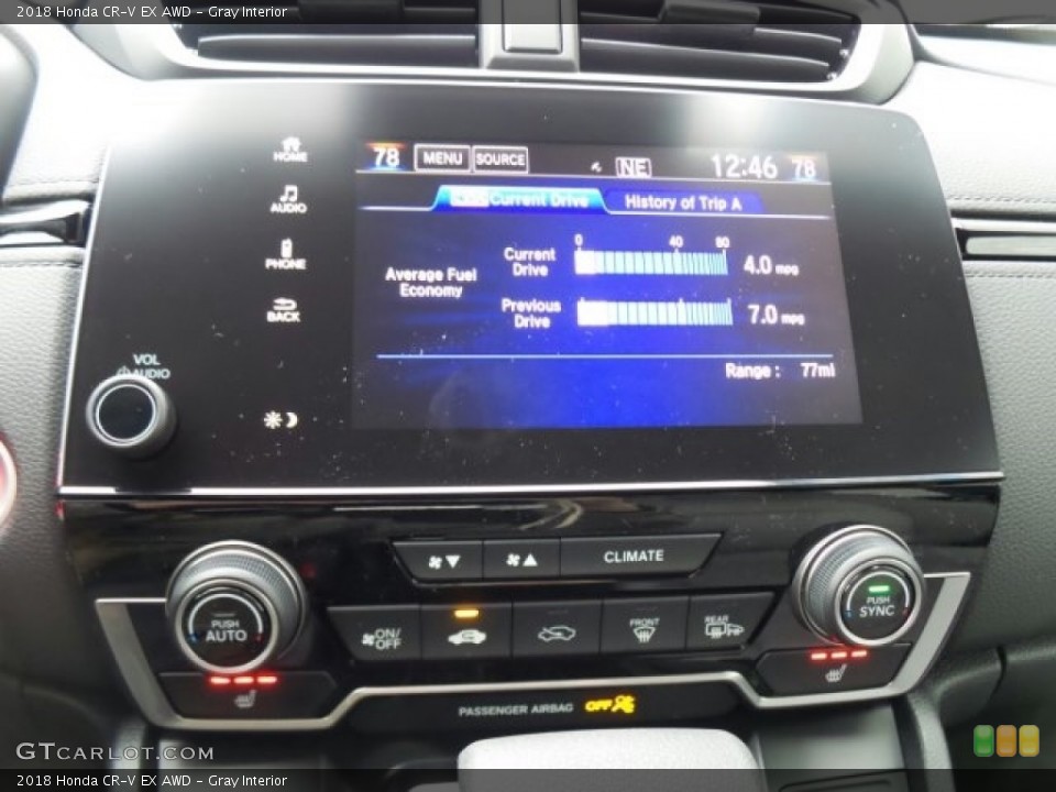 Gray Interior Controls for the 2018 Honda CR-V EX AWD #123728282