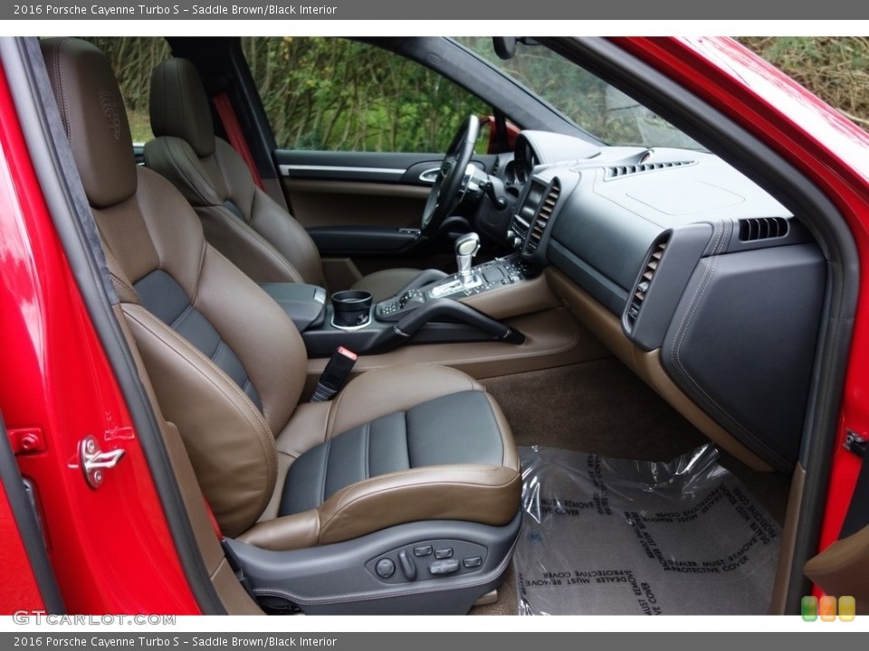 Saddle Brown/Black Interior Front Seat for the 2016 Porsche Cayenne Turbo S #123741053