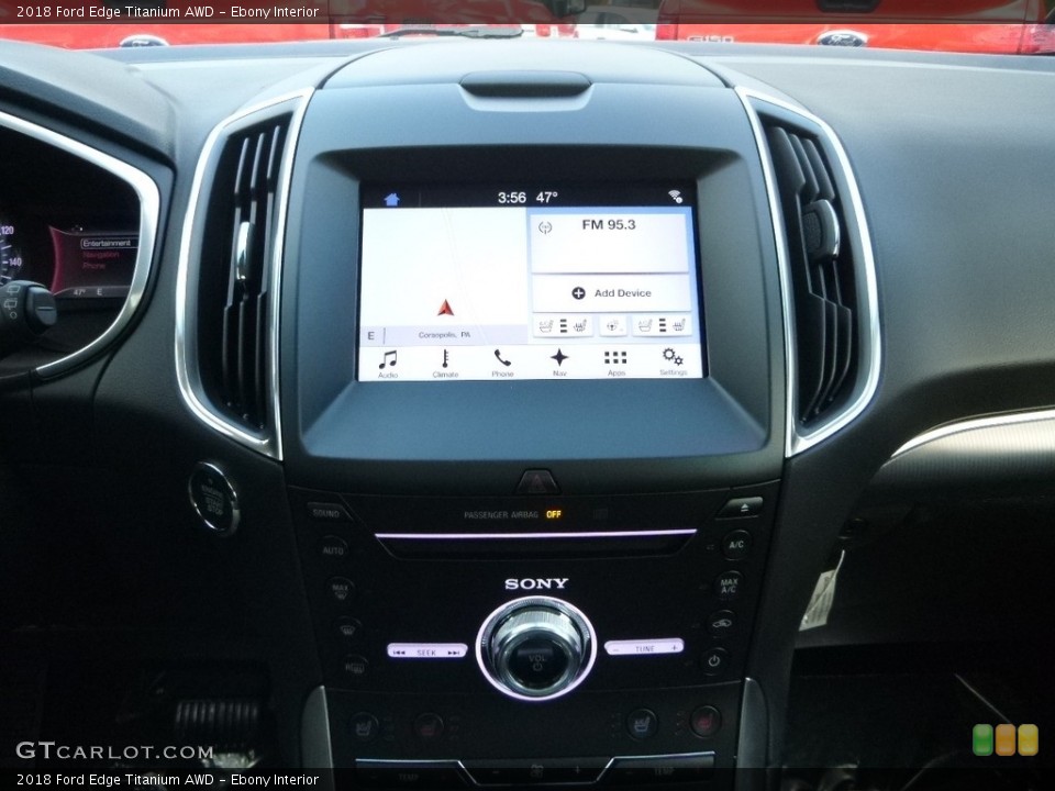 Ebony Interior Controls for the 2018 Ford Edge Titanium AWD #123752885