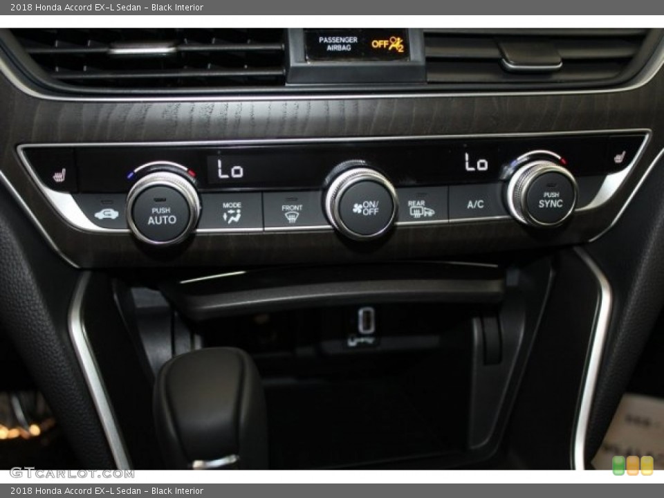 Black Interior Controls for the 2018 Honda Accord EX-L Sedan #123758546