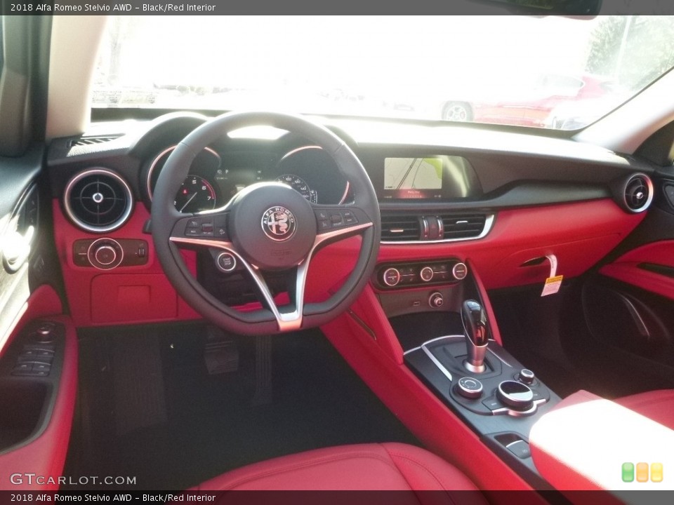 Black/Red Interior Front Seat for the 2018 Alfa Romeo Stelvio AWD #123779116